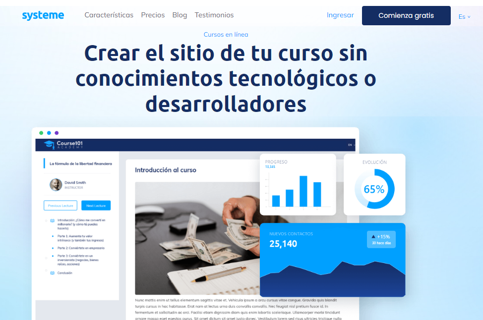 Crea curso con Systeme.io