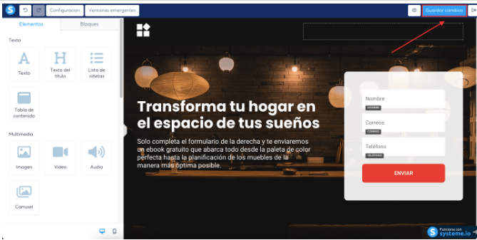 Personaliza web en Systeme.io 