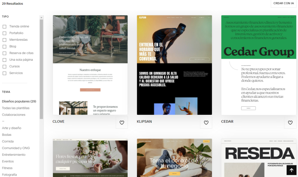 Squarespace mas plantillas