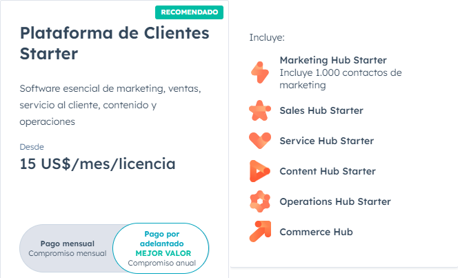 HubSpot plan starter